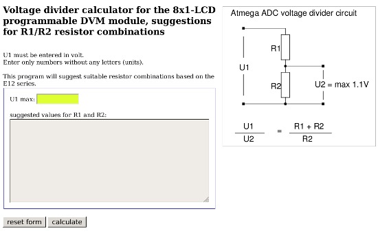 [javascript voltage divider calculator]