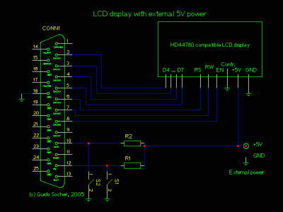 parallel port powered LCD display