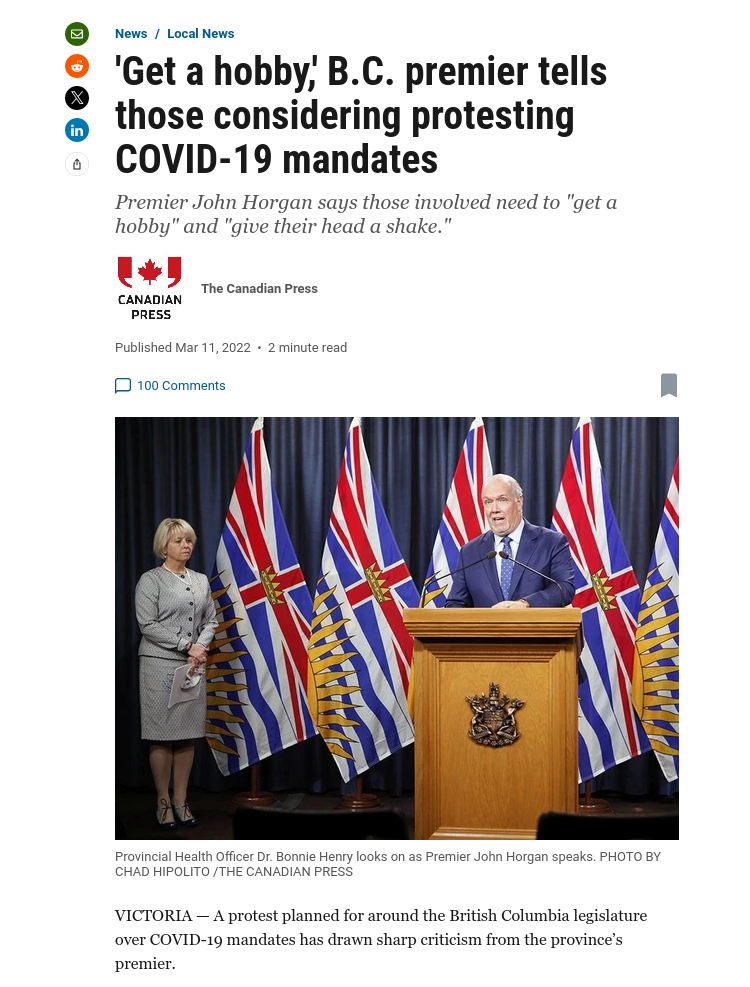 John Horgan, March 2022